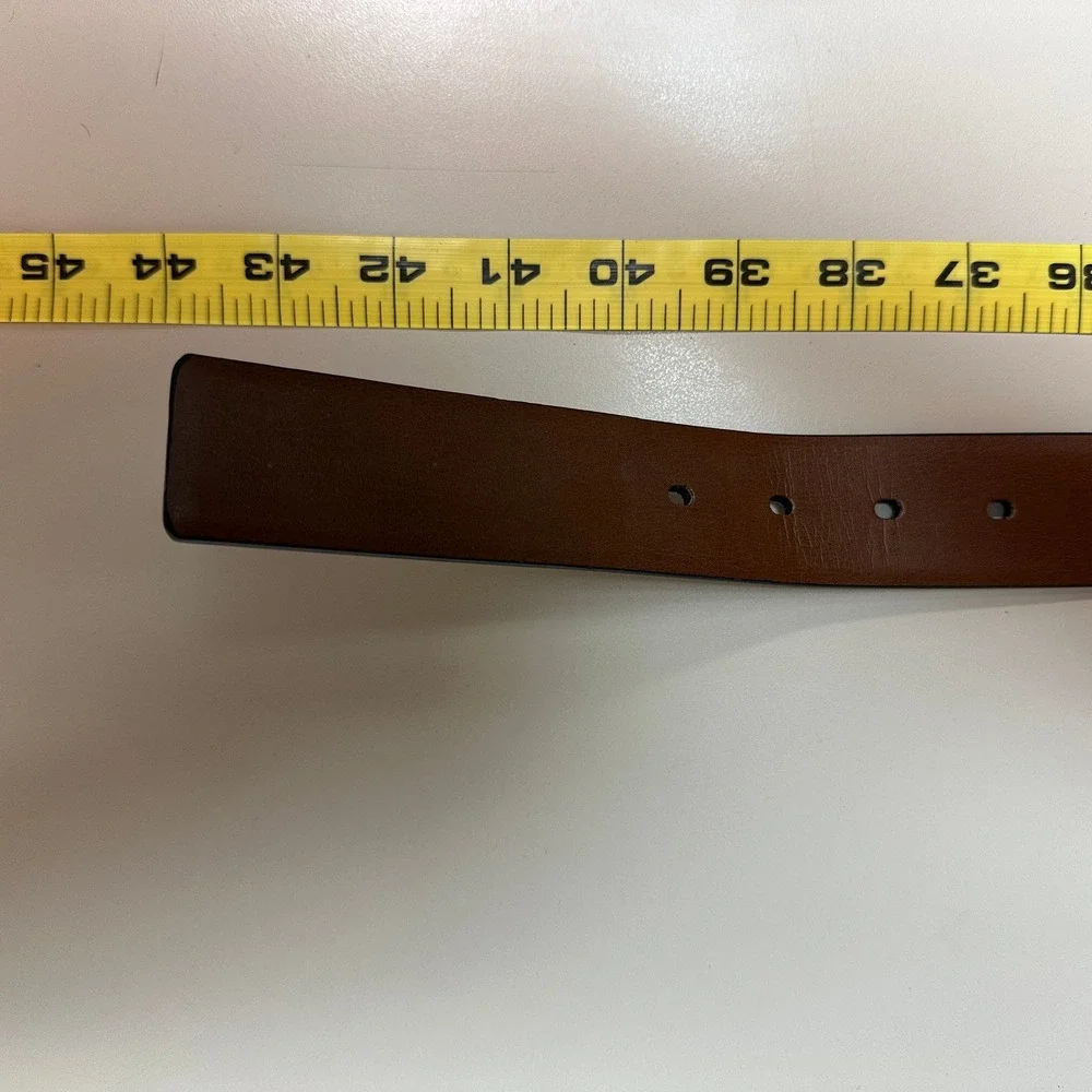 Perry Ellis Mens Reversible Belt Black Brown Bonded Leather Size 34 1P03024
